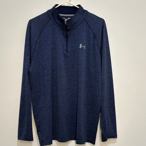 Under Armour Heat Gear Loose 3/4 Zip Lightweight Pullover Mens XL Blue